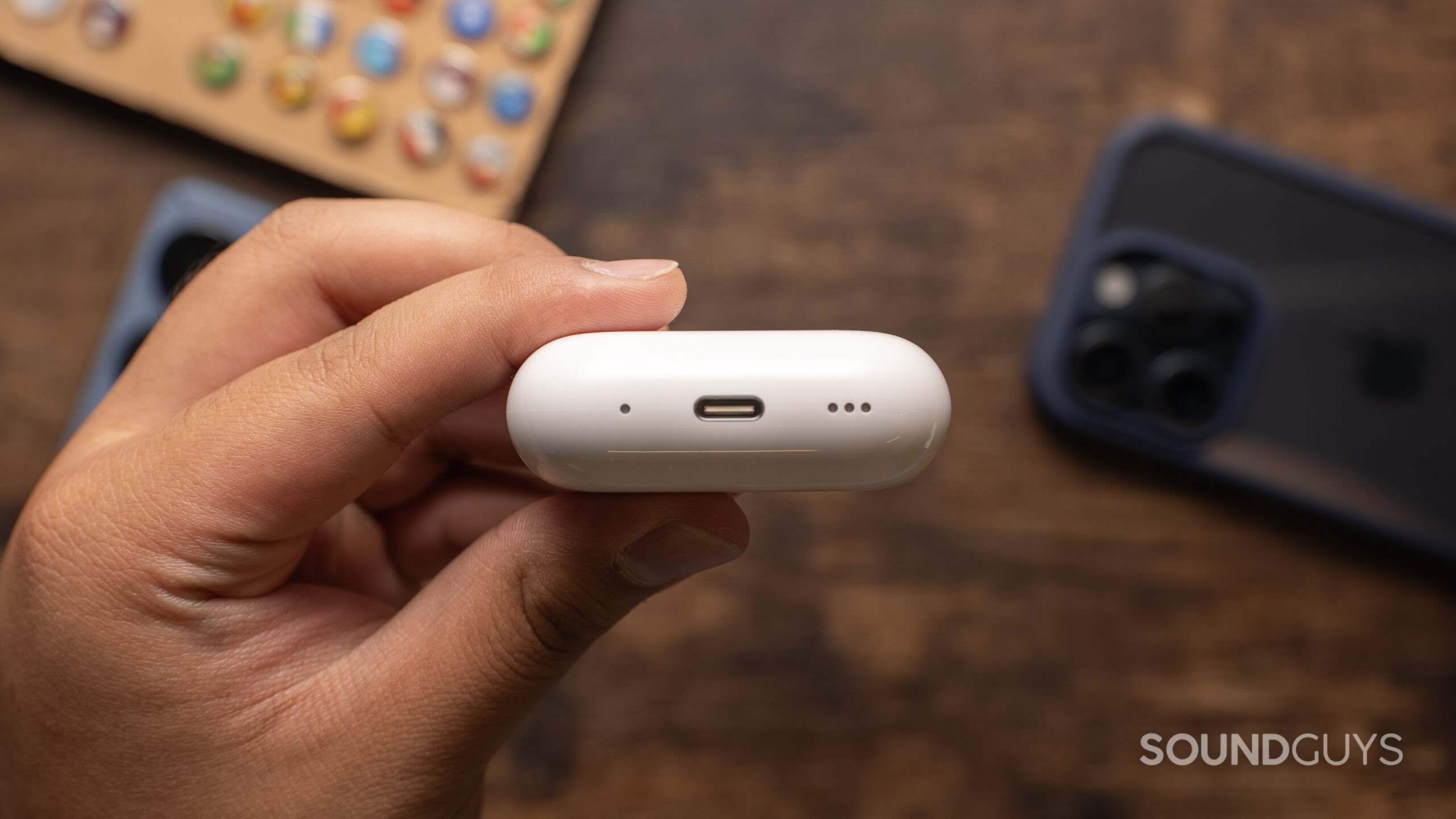 AirPods-Pro-2nd-Generation-USB-C-port-charging-case The Apple AirPods Pro (2nd Generation) have a USB-C port to charge the case.