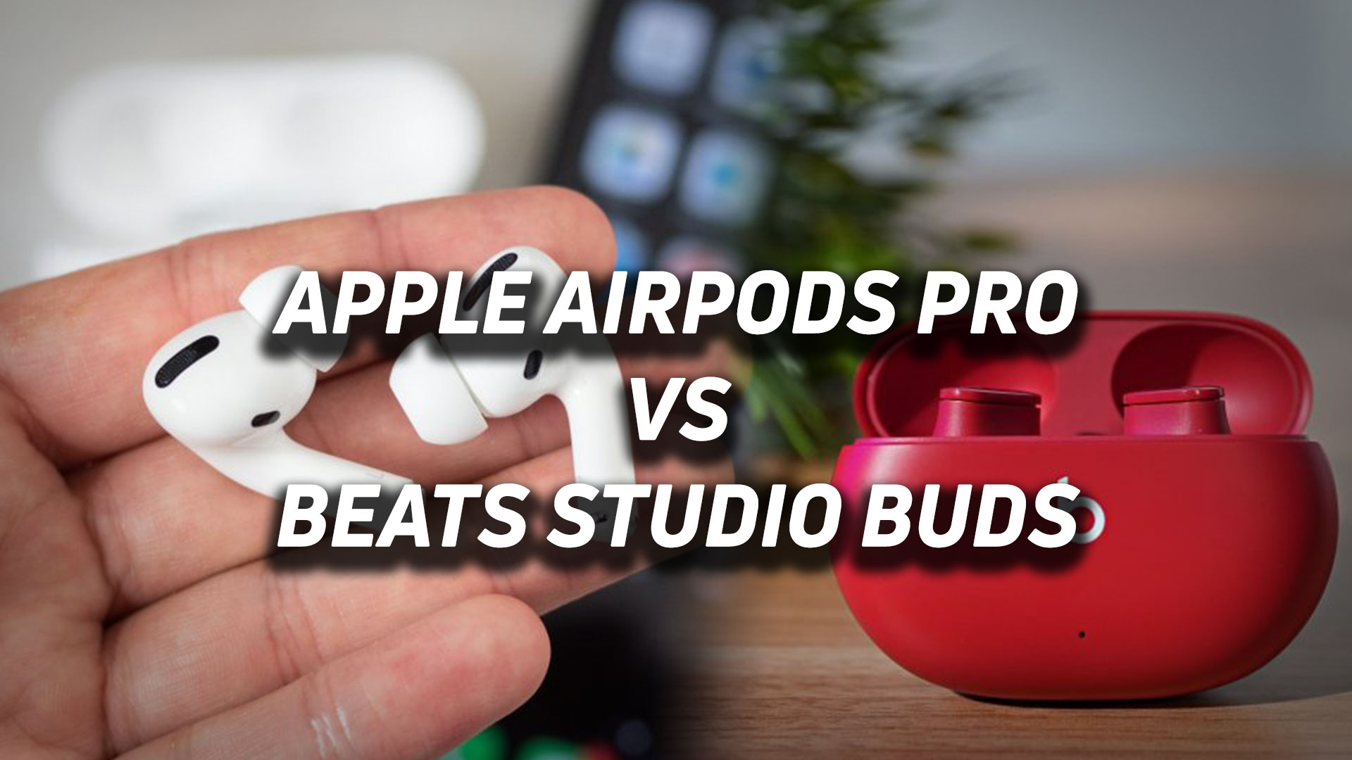 Apple AirPods Pro vs Beats Studio Buds hero Apple AirPods vs Beats Studio Buds header image.