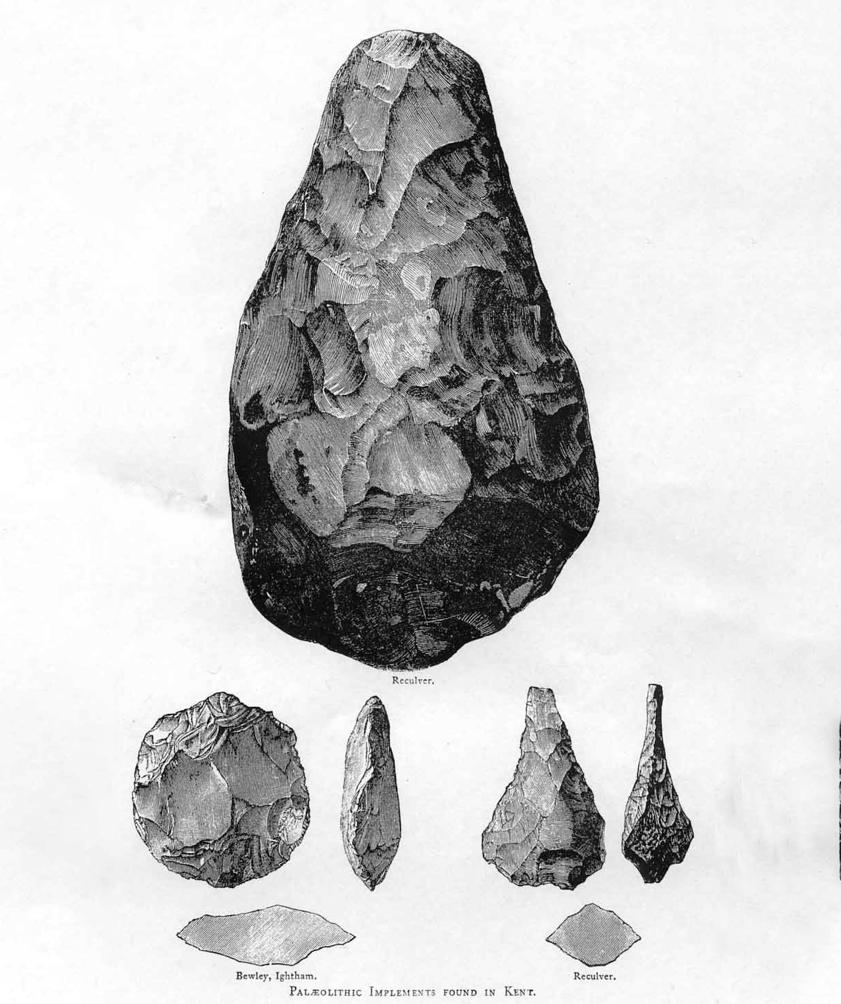 apple-iphone-headphone-jack-bluetooth-early-man-tools An illustration of the early hand-axes created by Homo Erectus.