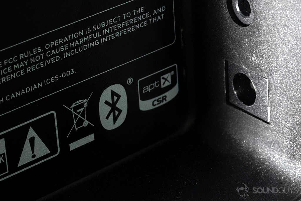 aptx logo close close up picture of the aptX and Bluetooth logo