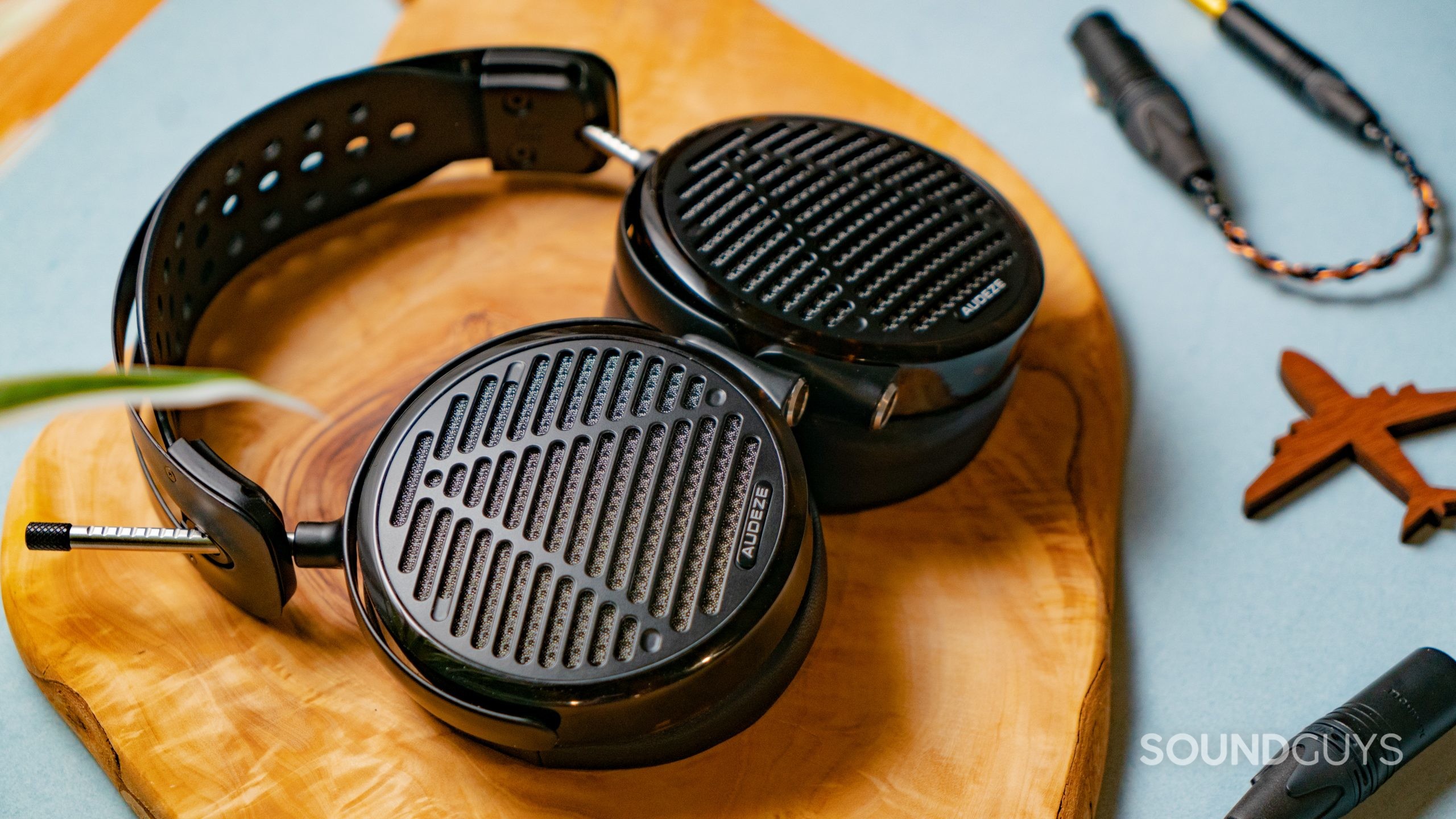 Audeze LCD - 5 Closed Face #1 Audeze LCD-5 showing the grilles on the faces of the open back ear cups.