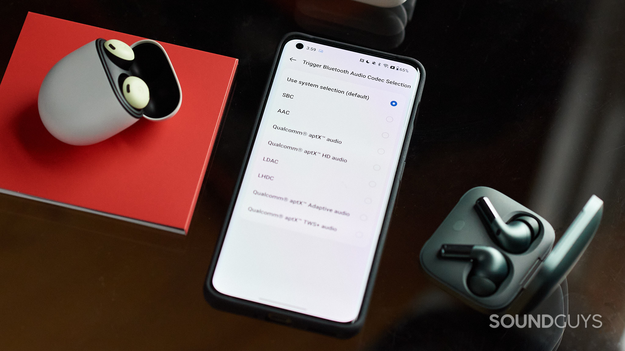 Bluetooth audio codec selection OnePlus 11 aptX AAC LDAC SBC LHDC A phone displays Bluetooth codecs with the OnePlus Buds Pro 2 and Google Pixel Buds Pro.