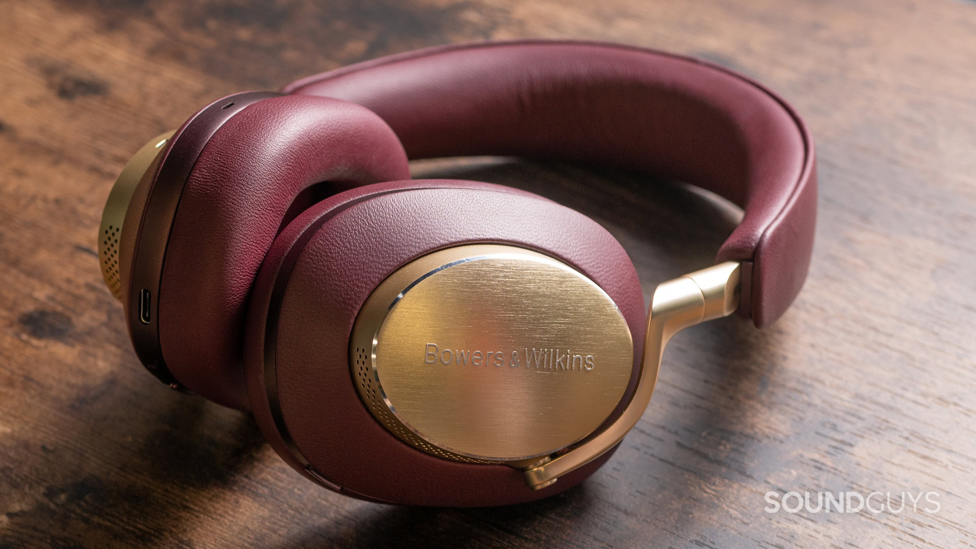 bowers-and-wilkins-px8-hero A photo of the Bowers & Wilkins Px8 sitting atop a wooden counter.