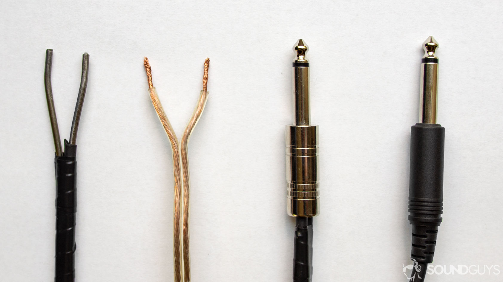 coathanger-cable-article-hero Two speaker wire terminations, and two TS plug terminations.