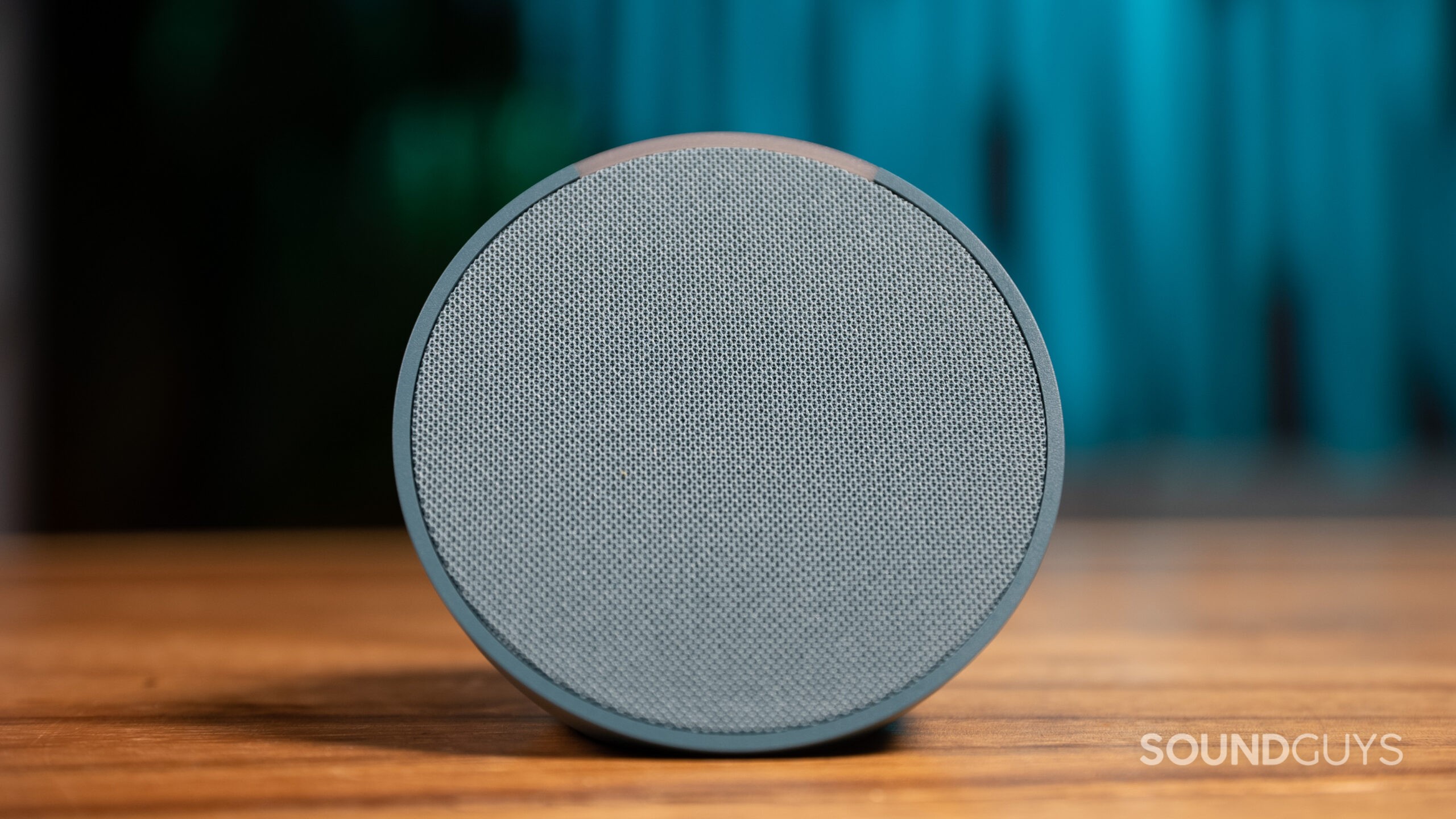 Echo-Pop-hero-shot-4 Amazon Echo Pop speaker on a table.