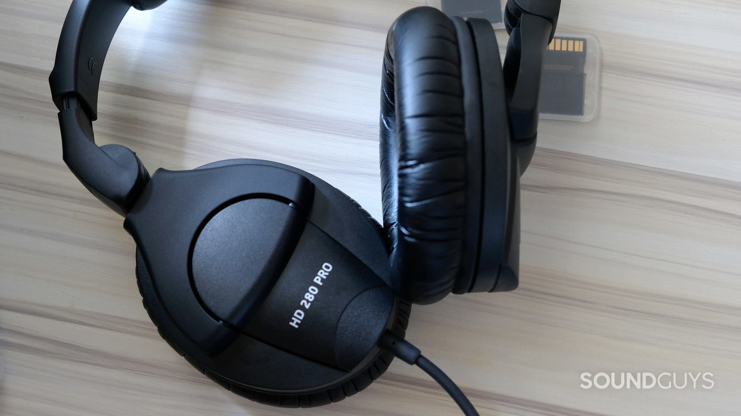 Sennheiser hd 280 pro close up 05 The Sennheiser HD 280 Pro studio headphones with the ear cups rotated in different directions.