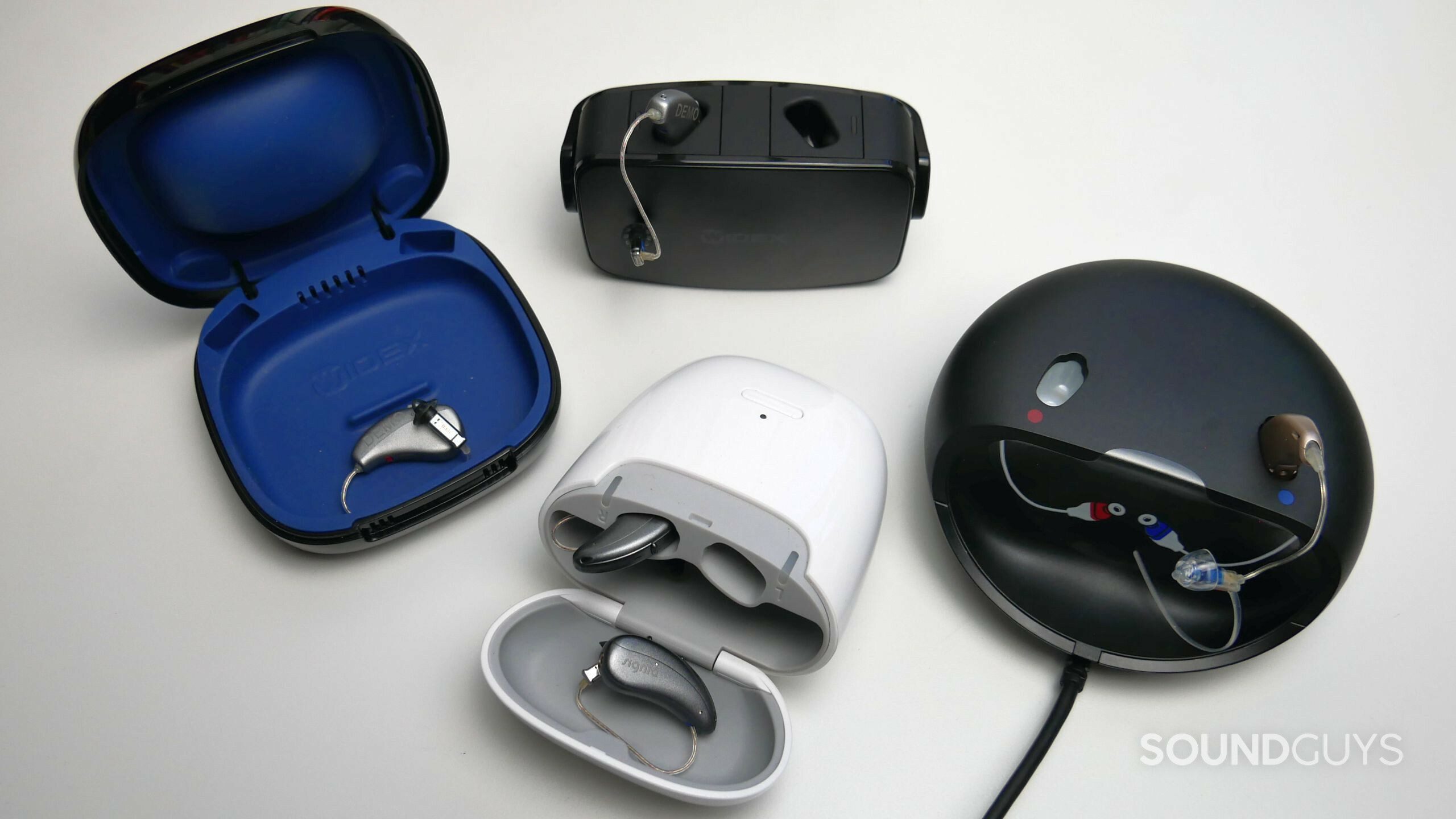 Receiver-in-canal hearing aids Different types of receiver-in-canal hearing aids by Signia, Widex. and Oticon.
