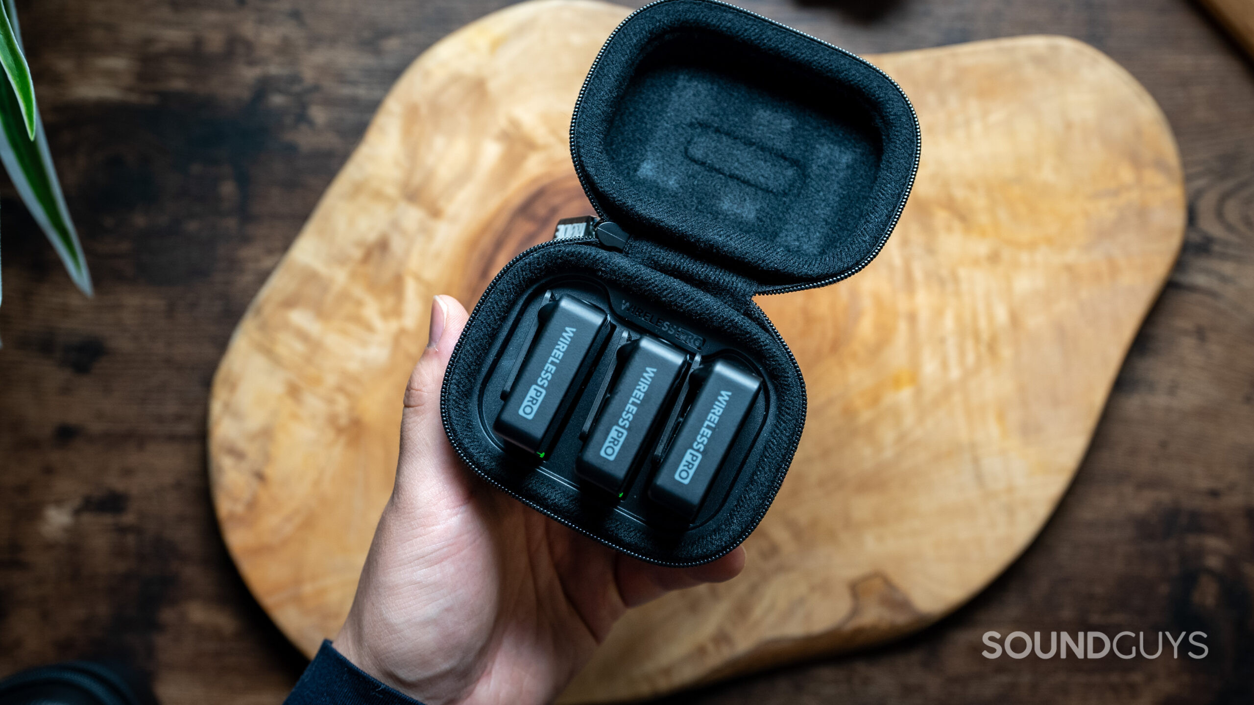 Rode Mic Wireless Pro Featured Image #2 Overhead view of the Rode Wireless PRO charging case