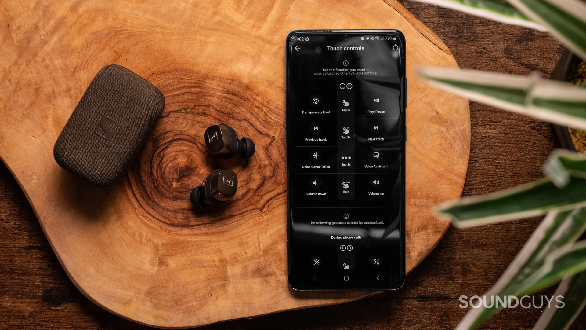sennheiser-momentum-true-wireless-4-controls-customize A photo showing the Sennheiser MOMENTUM True Wireless 4 and the app's default control layout.