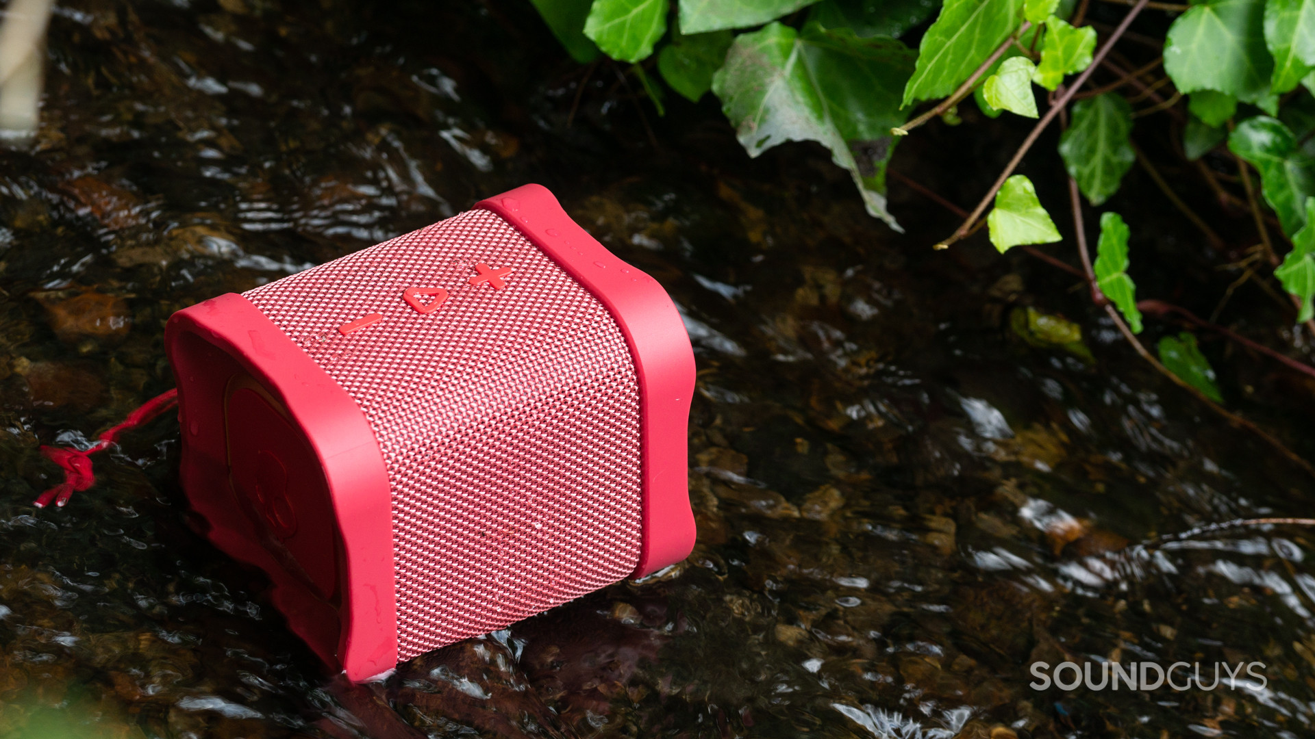 skullcandy-terrain-mini-xt-hero The Skullcandy Terrain Mini XT sits in a shallow creek, still functioning.
