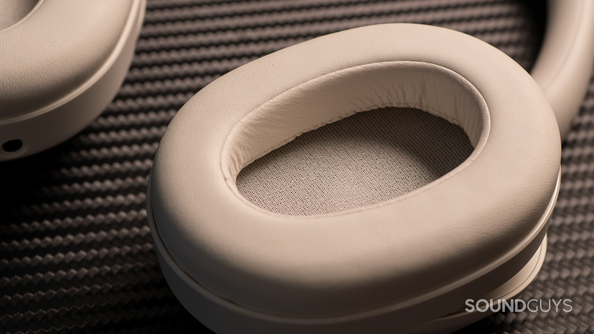 sony-ult-wear-pads A close-up photo of the Sony ULT WEAR's enlarged ear pads.