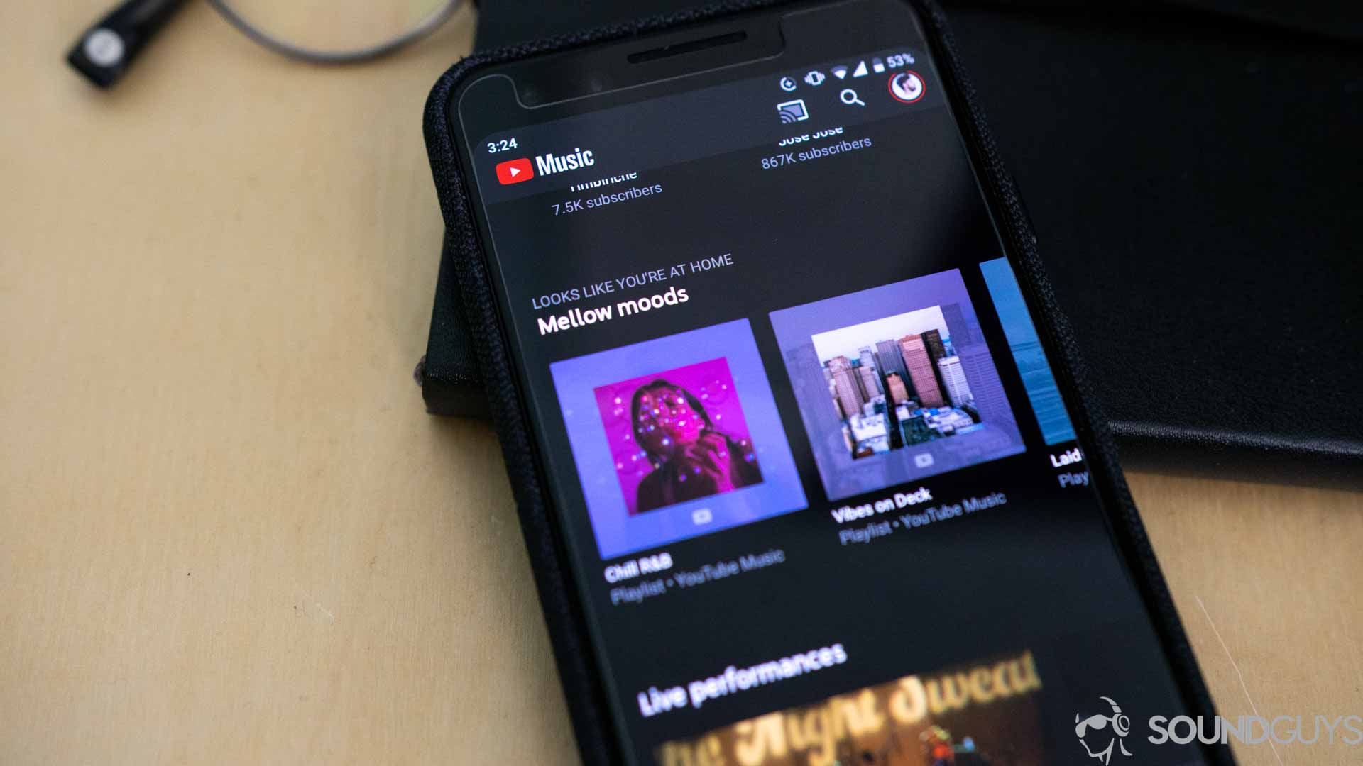 YouTube Music-2 Close-up of the YouTube Music interface,